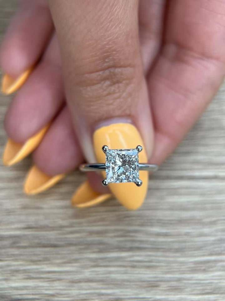 Discover princess solitaire lab grown diamond engagement ring online