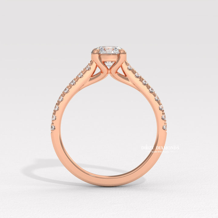 Round solitaire engagement ring with brilliant diamond sparkle