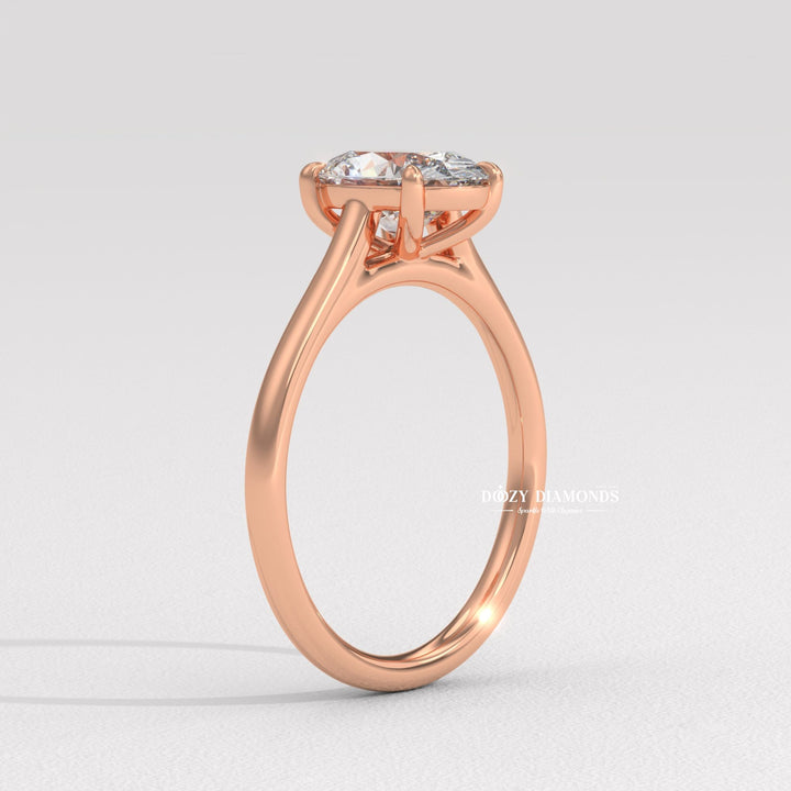IGI certified oval cut diamond in solitaire engagement ring setting