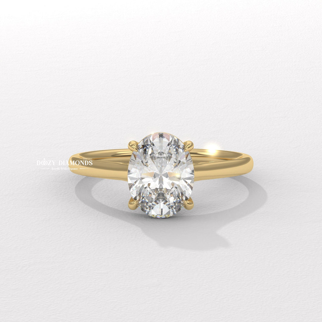 Discover oval solitaire lab grown diamond engagement ring online