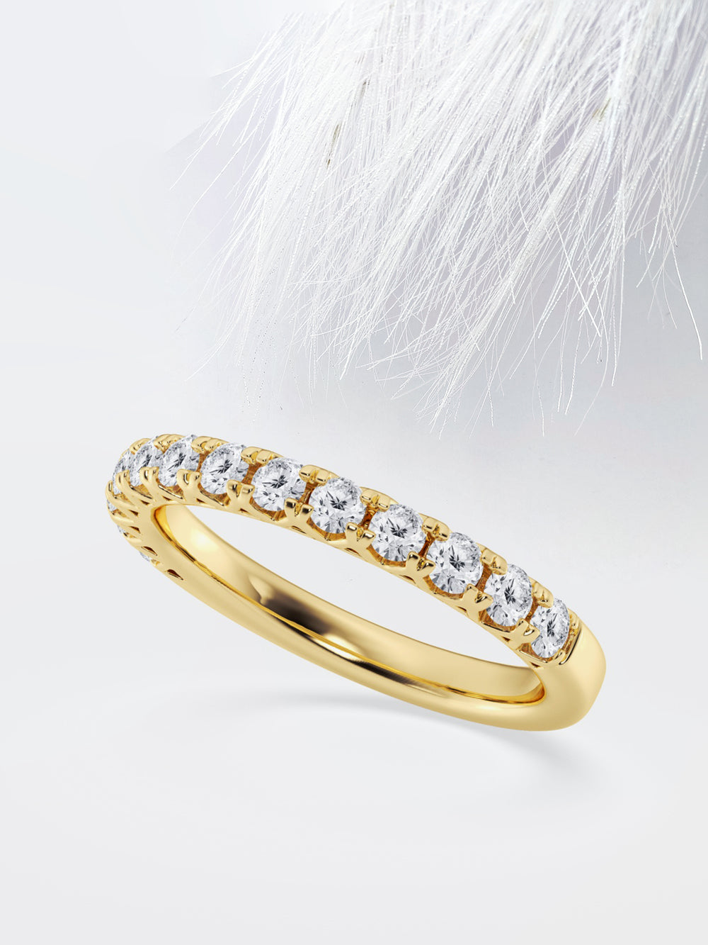 Round FG - VS2 Lab Grown Diamond Fancy Prongs Wedding Band - Doozy Diamonds