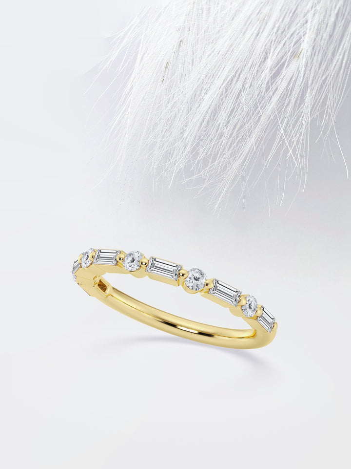 Baguette & Round FG - VS2 Lab Grown Diamond Floating Band - Doozy Diamonds