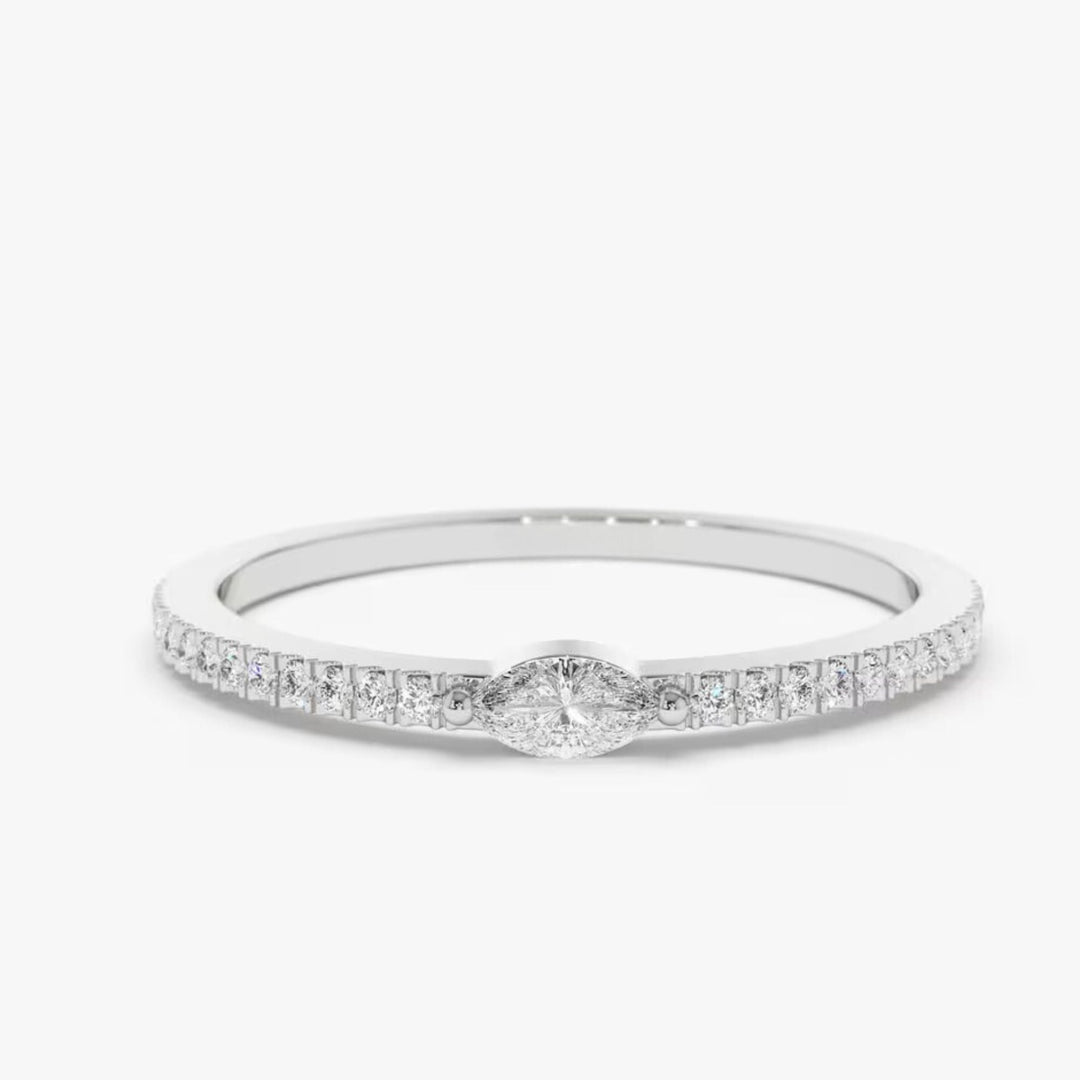 Marquise & Round Cut Diamond Engagement Ring for Her - Doozy Diamonds