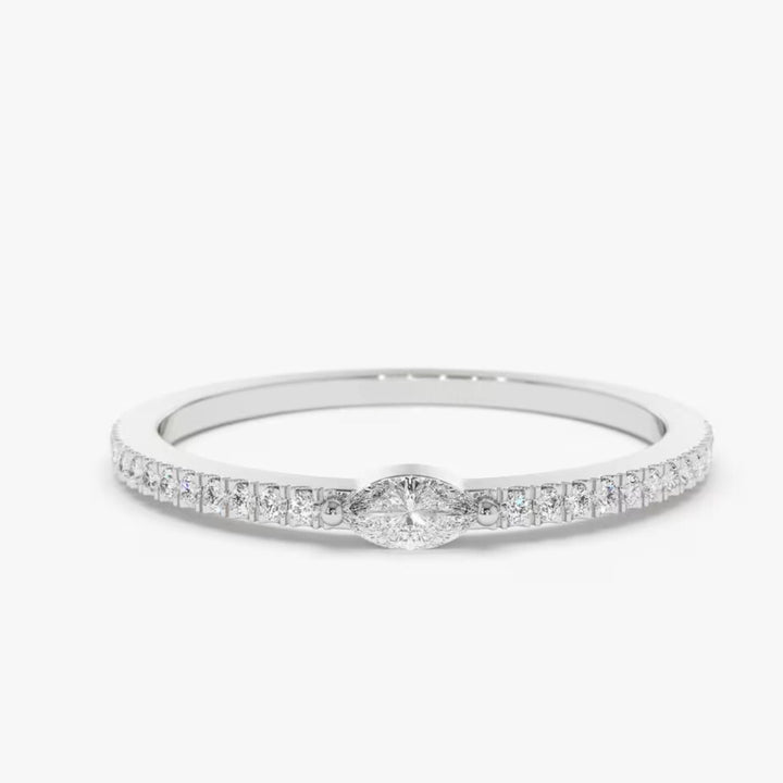 Marquise & Round Cut Diamond Engagement Ring for Her - Doozy Diamonds