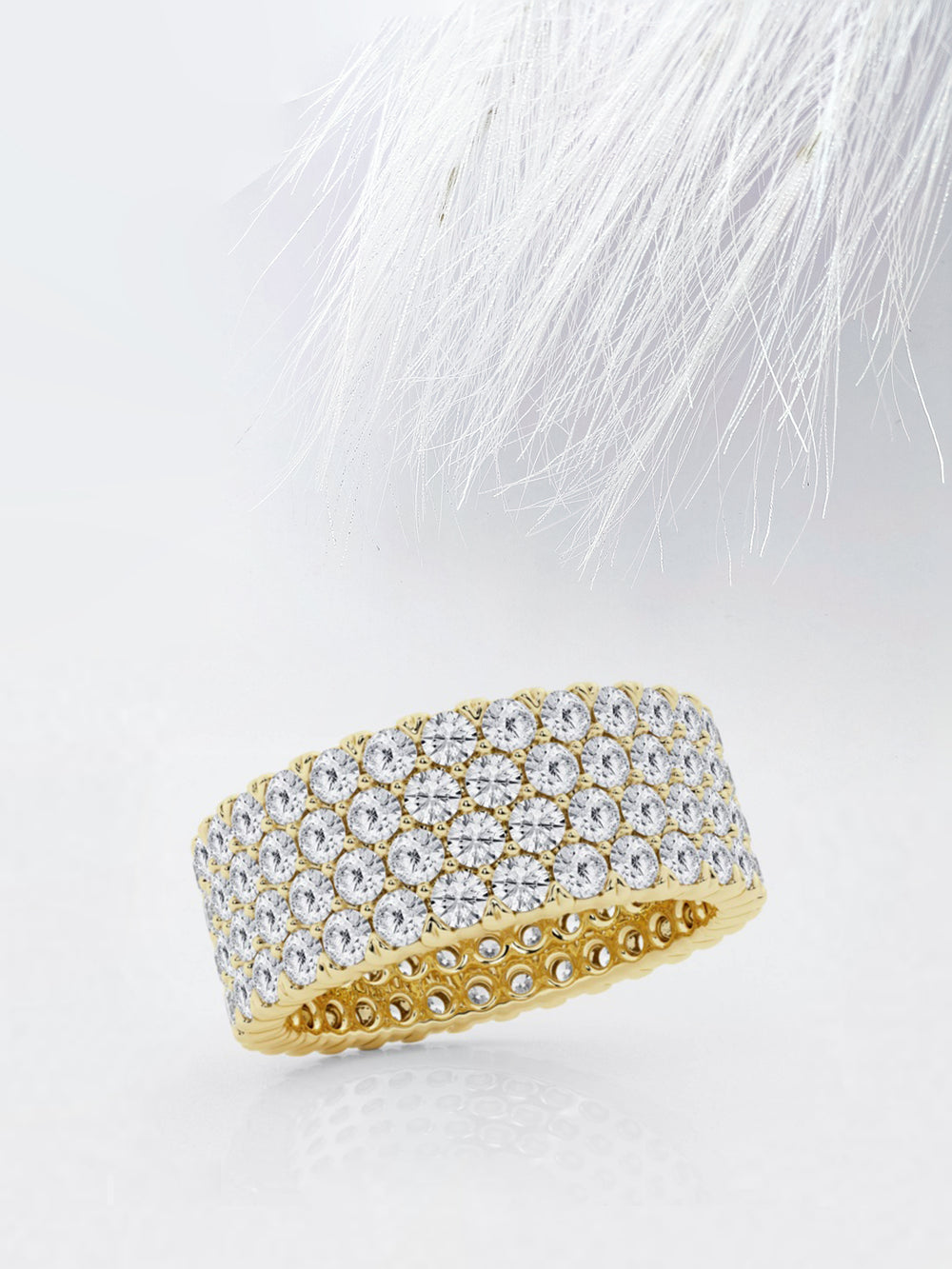 Round FG - VS2 Lab Grown Diamond Four Row Wedding Band - Doozy Diamonds