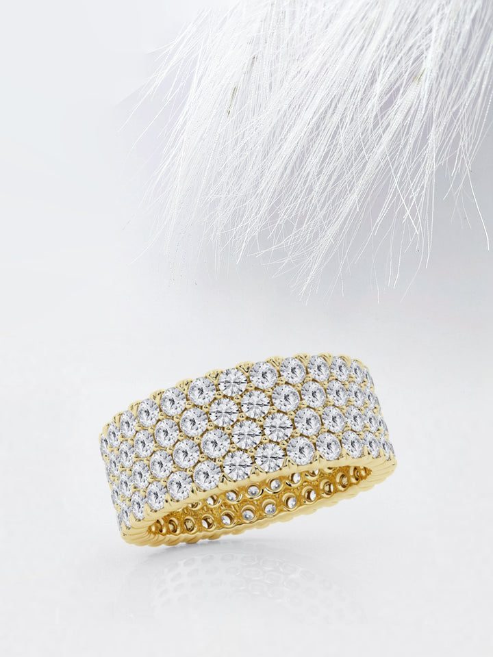 Round FG - VS2 Lab Grown Diamond Four Row Wedding Band - Doozy Diamonds