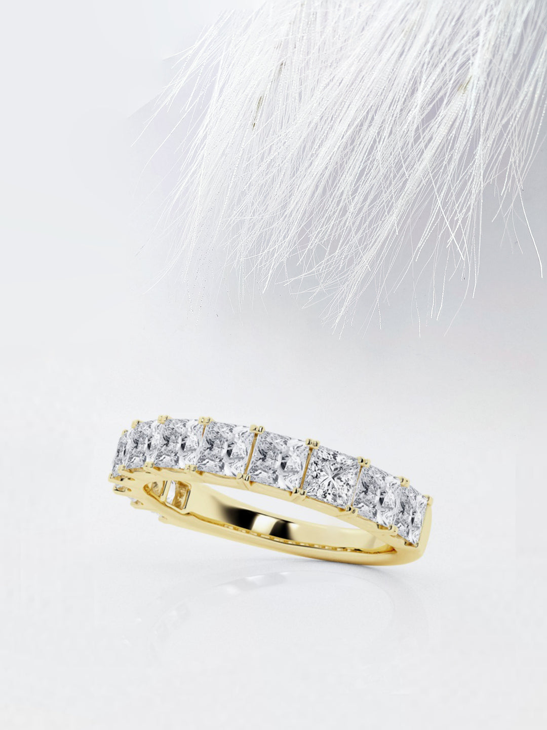 Princess FG - VS2 Lab Grown Diamond Half Eternity Wedding Band - Doozy Diamonds