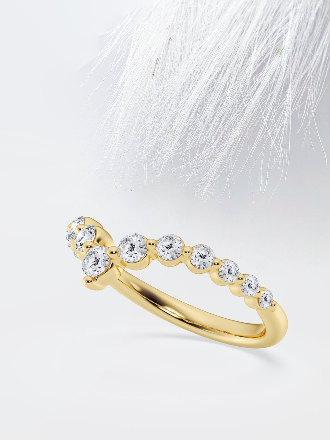 Round FG - VS2 Lab Grown Diamond Chevron Wedding Band - Doozy Diamonds