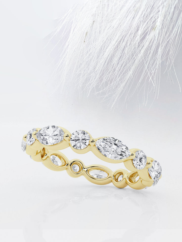 Marquise & Round FG - VS2 Lab Grown Diamond Floating Wedding Band - Doozy Diamonds