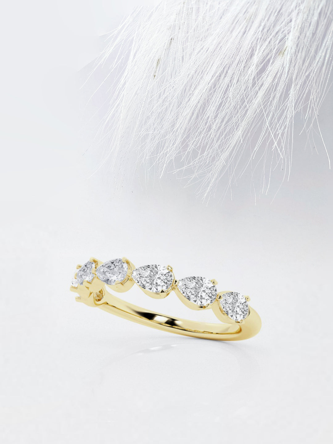 Pear FG - VS2 Lab Grown Diamond Half Eternity Wedding Band - Doozy Diamonds