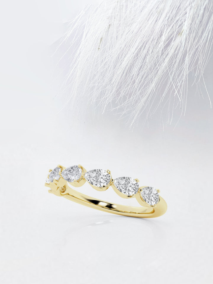 Pear FG - VS2 Lab Grown Diamond Half Eternity Wedding Band - Doozy Diamonds