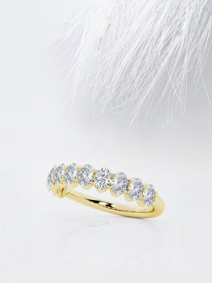 Oval FG - VS2 Lab Grown Diamond Half Eternity Wedding Band - Doozy Diamonds