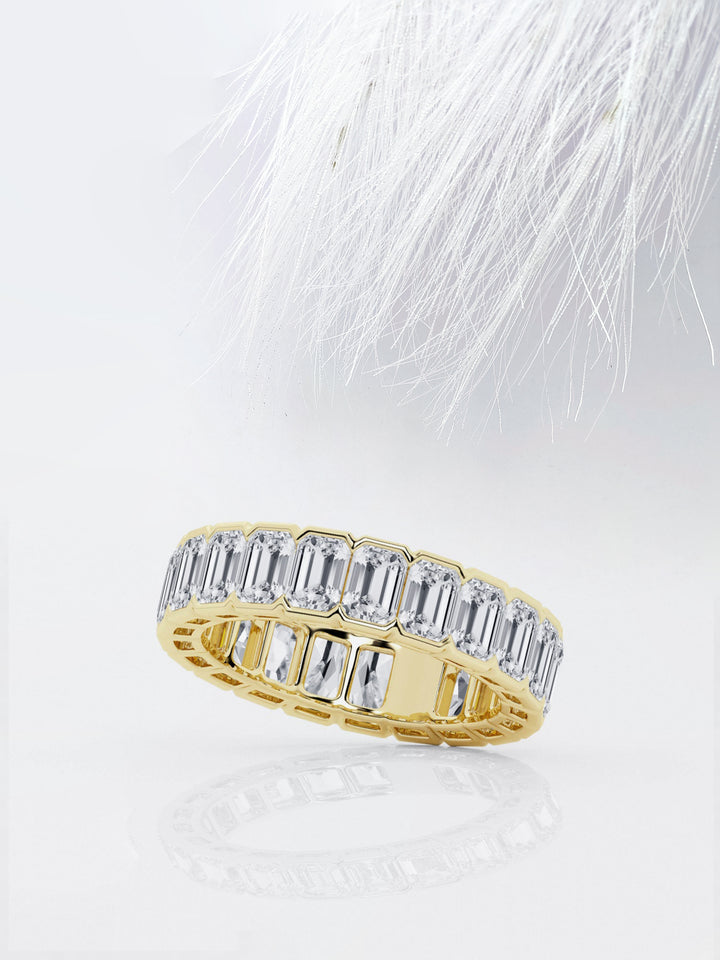 Emerald FG - VS2 Lab Grown Diamond Bezel Set Wedding Band - Doozy Diamonds