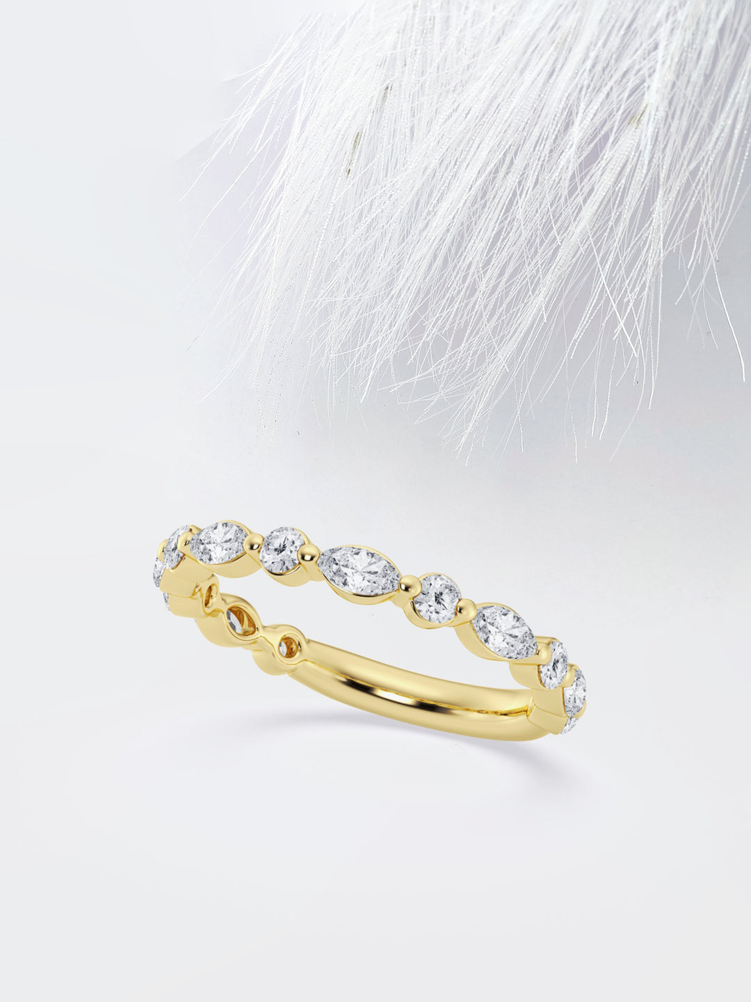 Marquise & Round FG - VS2 Lab Grown Diamond Alternative Wedding Band - Doozy Diamonds