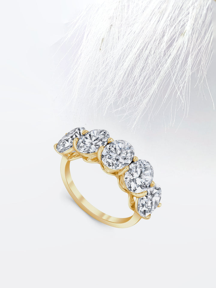 Oval FG - VS1 Lab Grown Diamond Five Stone Stacking Band - Doozy Diamonds