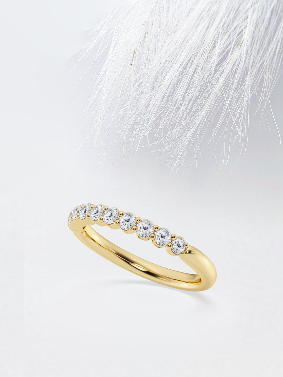 Round FG - VS2 Lab Grown Diamond Prong Set Wedding Band - Doozy Diamonds
