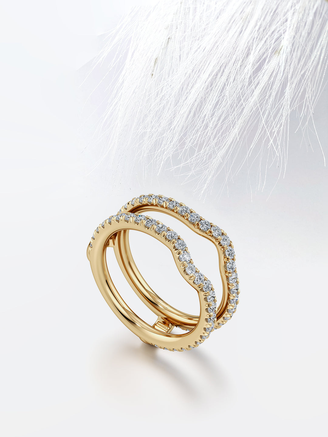 Round FG - VS1 Lab Grown Diamond Double Stacking Wedding Band - Doozy Diamonds