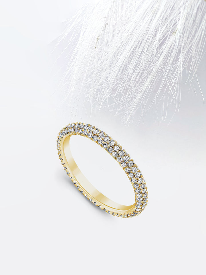 Round FG - VS1 Lab Grown Diamond Cluster Set Eternity Band - Doozy Diamonds