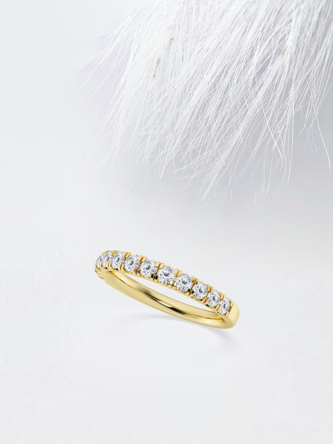 Round FG - VS2 Lab Grown Diamond French Pave Wedding Band - Doozy Diamonds