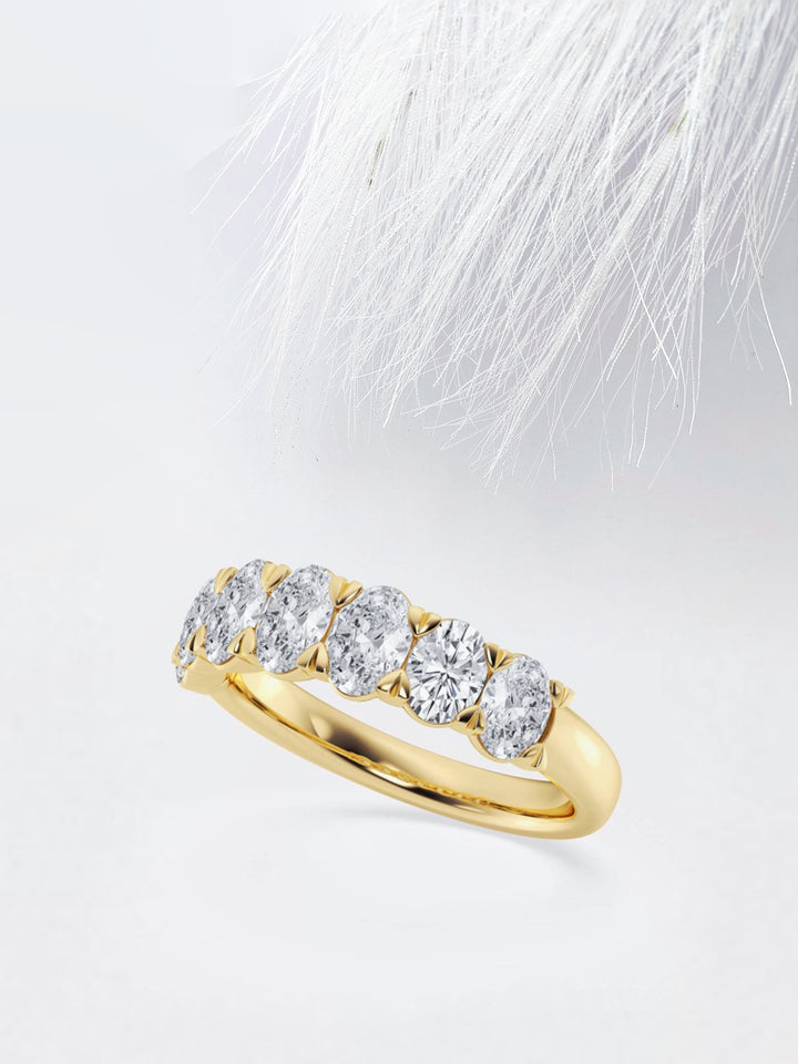 Oval FG - VS2 Lab Grown Diamond Seven Stone Wedding Band - Doozy Diamonds