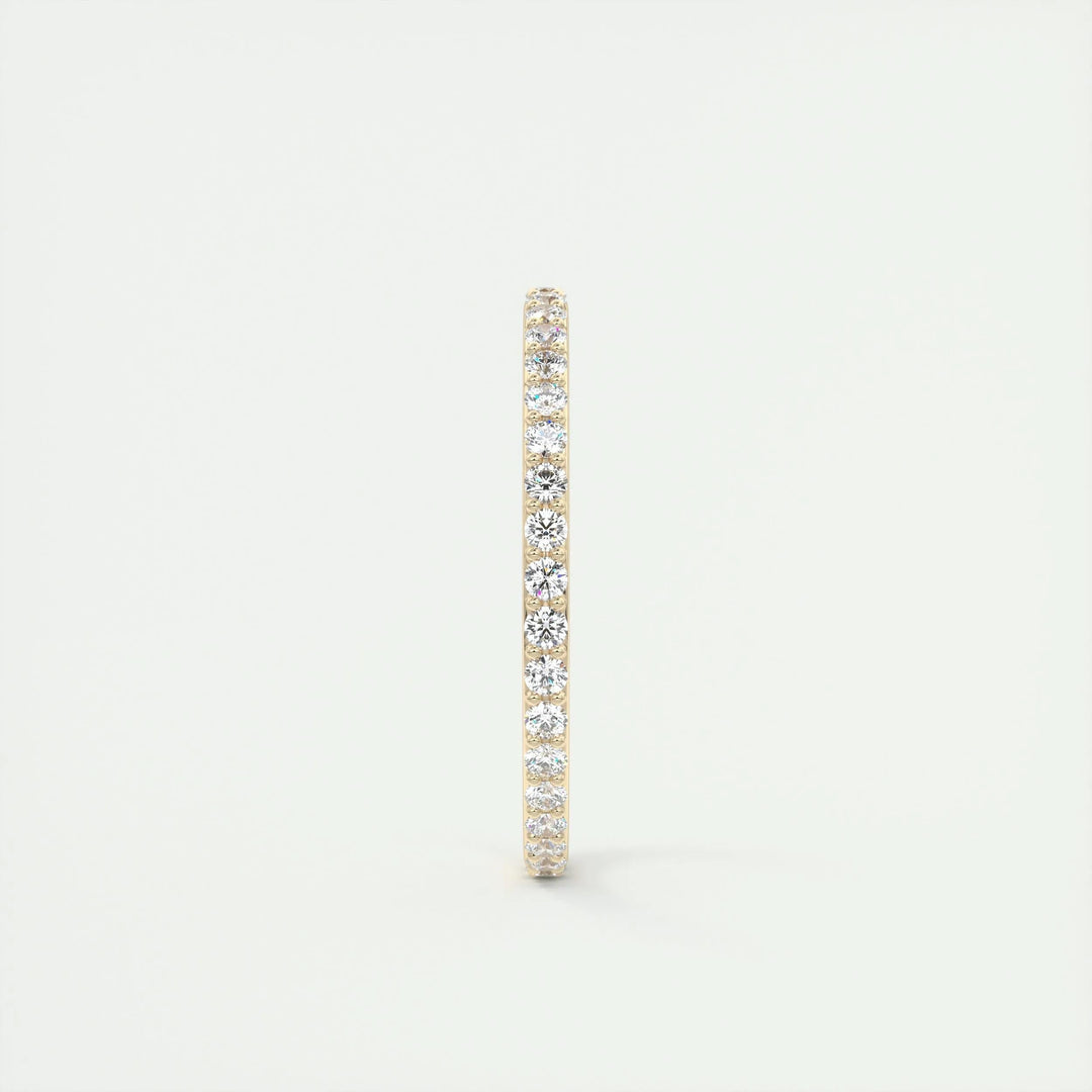 Round Brilliant lab grown diamond band worn on hand