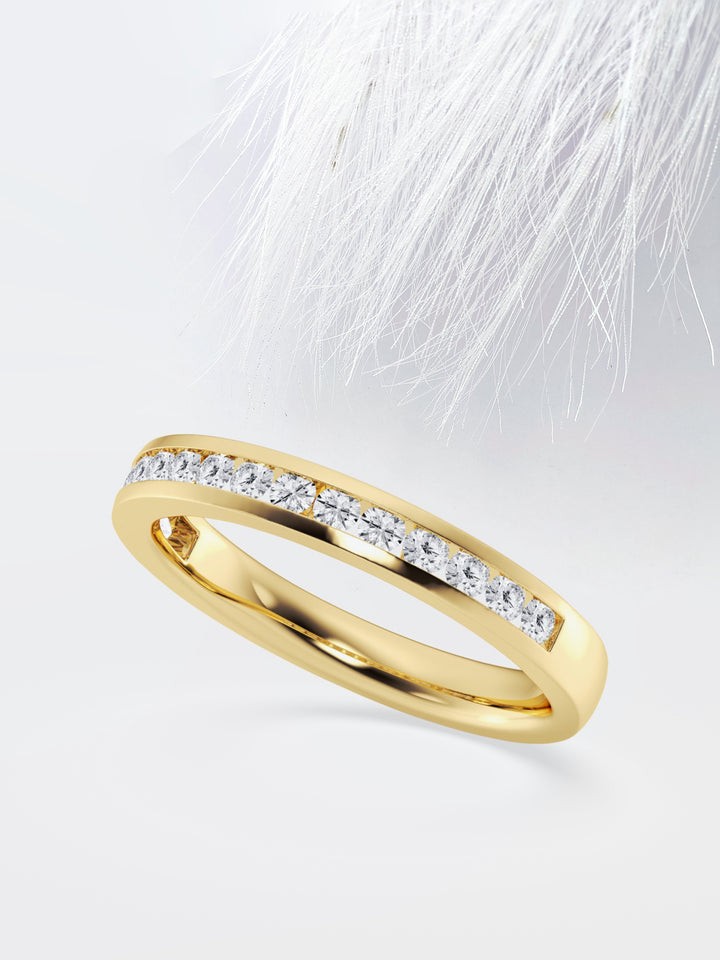 Round FG - VS2 Lab Grown Channel Set Half Eternity Band - Doozy Diamonds
