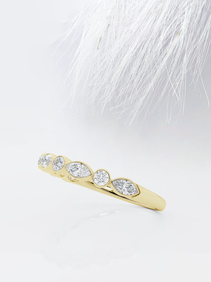 Marquise And Round FG - VS2 Lab Grown Diamond Half Eternity Band - Doozy Diamonds
