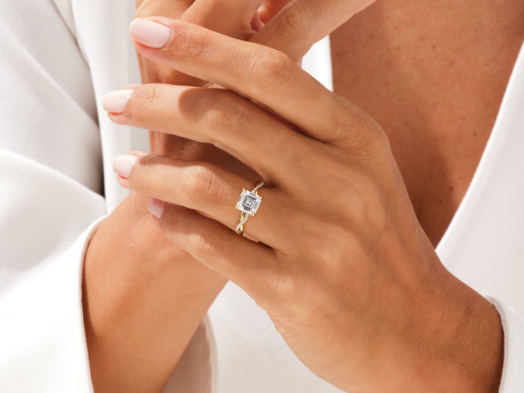 Shop the asscher cut solitaire engagement ring collection online