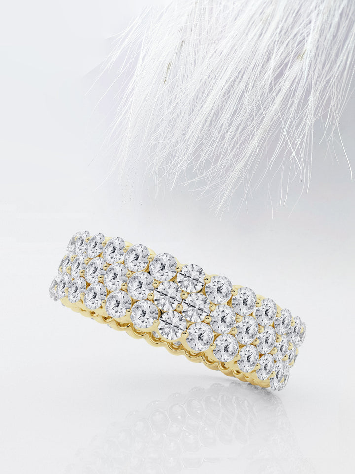 Round FG - VS2 Lab Grown Diamond Three Row Eternity Band - Doozy Diamonds