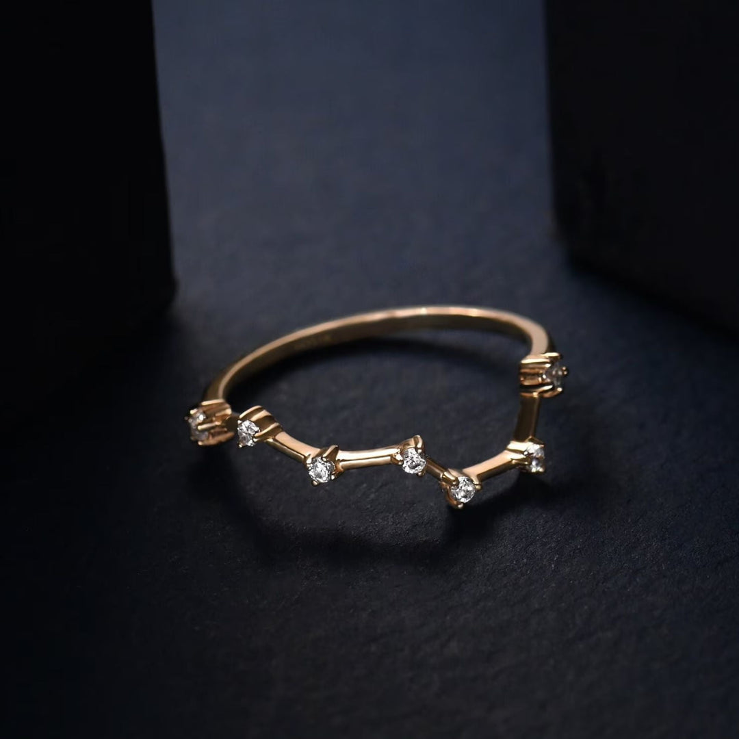 Lab-Grown Diamond Constellation Ring for Women 14k Solid Gold