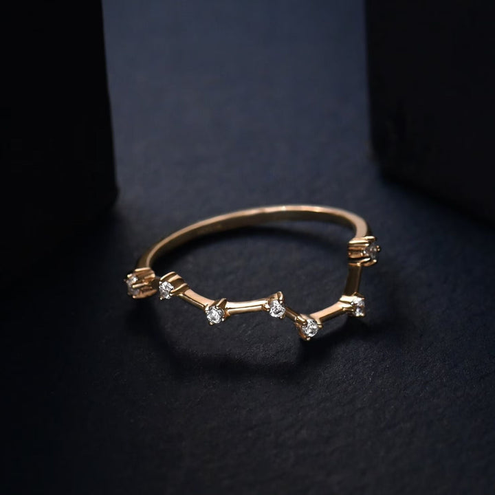 Lab-Grown Diamond Constellation Ring for Women 14k Solid Gold