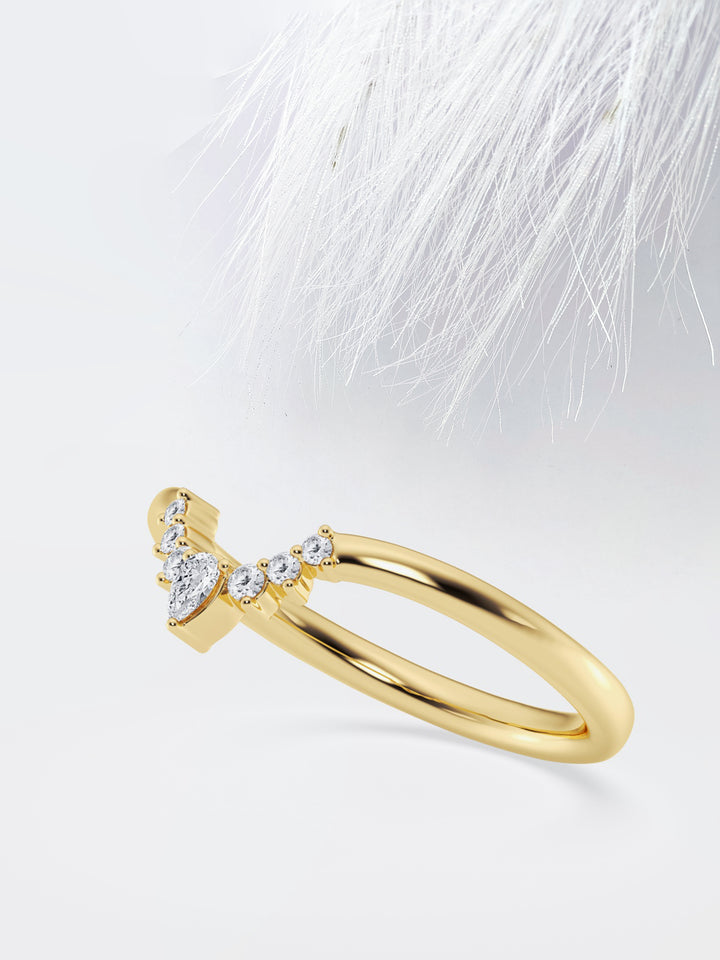 Pear FG - VS2 Lab Grown Diamond Curved Wedding Band - Doozy Diamonds