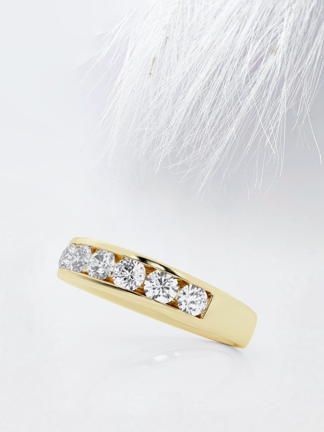 Round FG - VS2 Lab Grown Channel Set Half Eternity Wedding Band - Doozy Diamonds