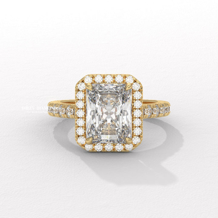 Discover radiant halo lab grown diamond engagement ring online