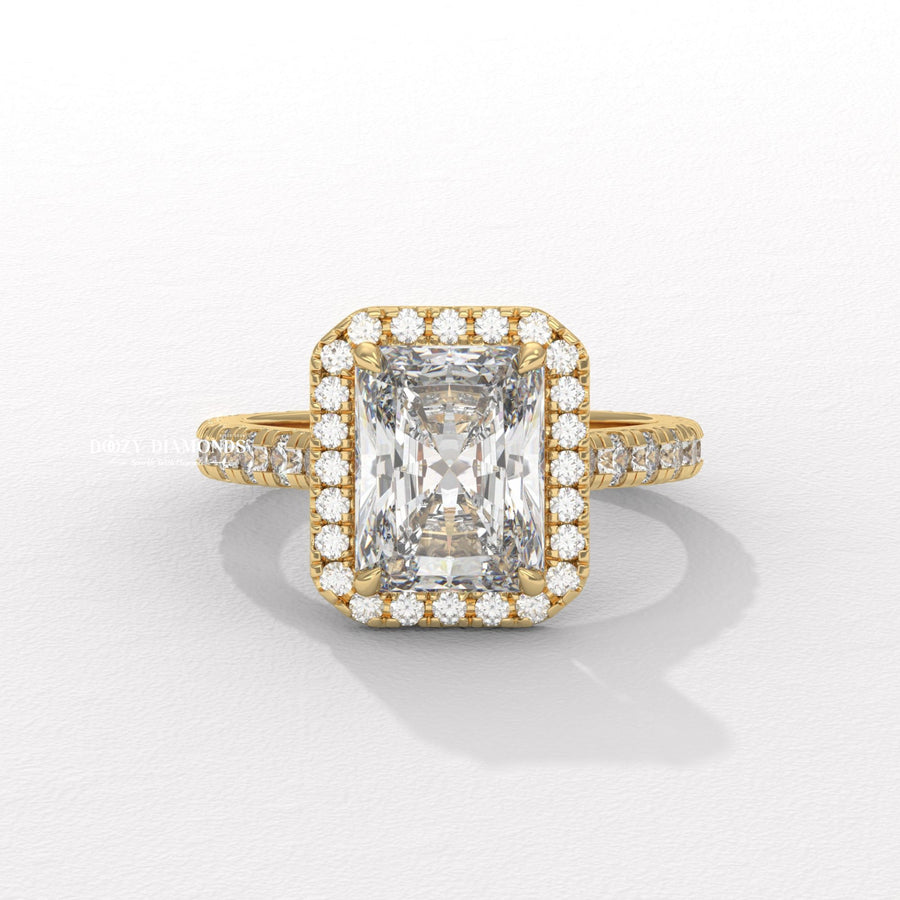 Discover radiant halo lab grown diamond engagement ring online