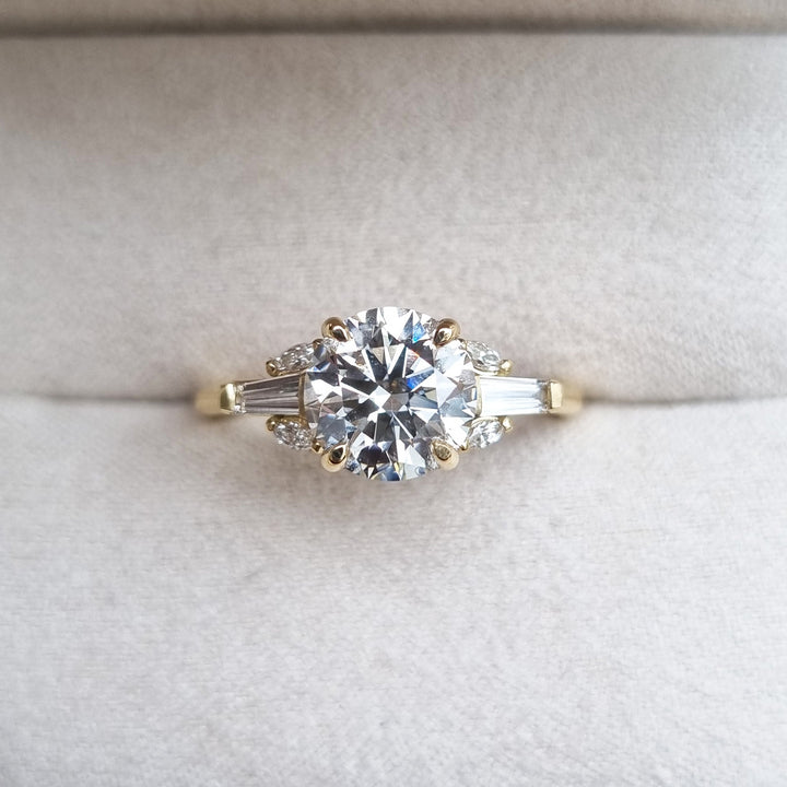 2.0CT round cut cluster engagement ring available to buy now
