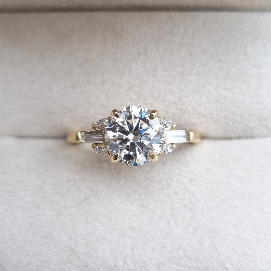2.0CT round cut cluster engagement ring available to buy now