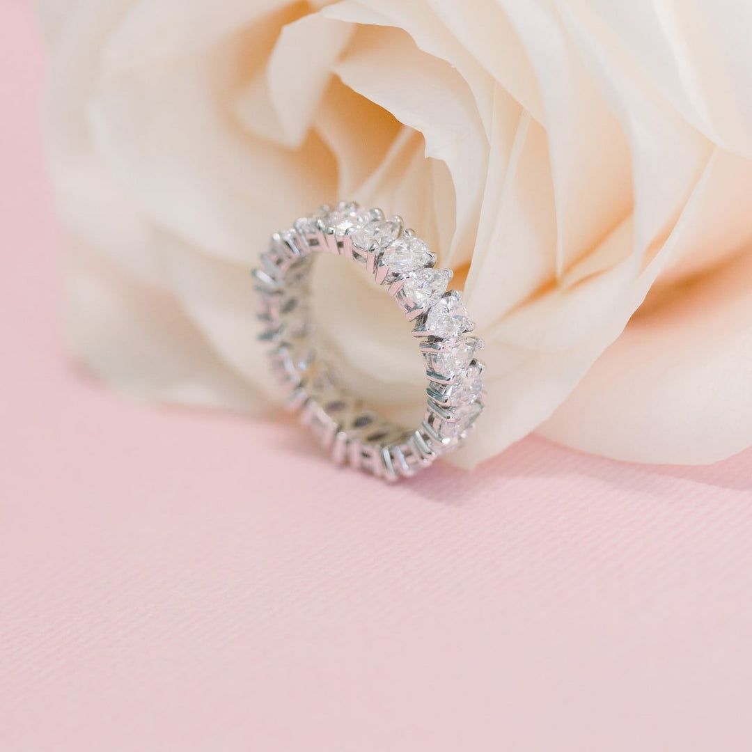 Pear Cut DE - VS1 Lab Grown Diamond Alternative Eternity Wedding Band - Doozy Diamonds