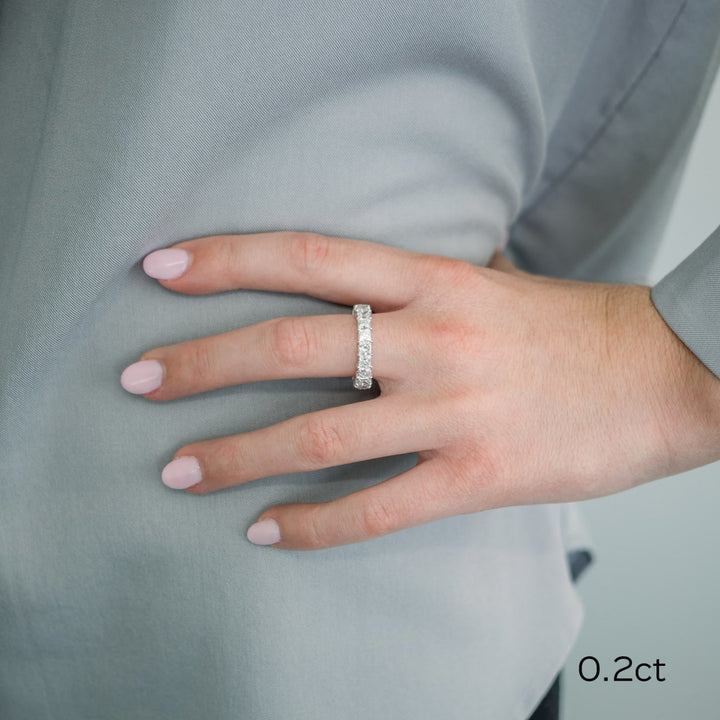 Princess Cut DE - VS1 Lab Grown Diamond Full Eternity Wedding Band - Doozy Diamonds