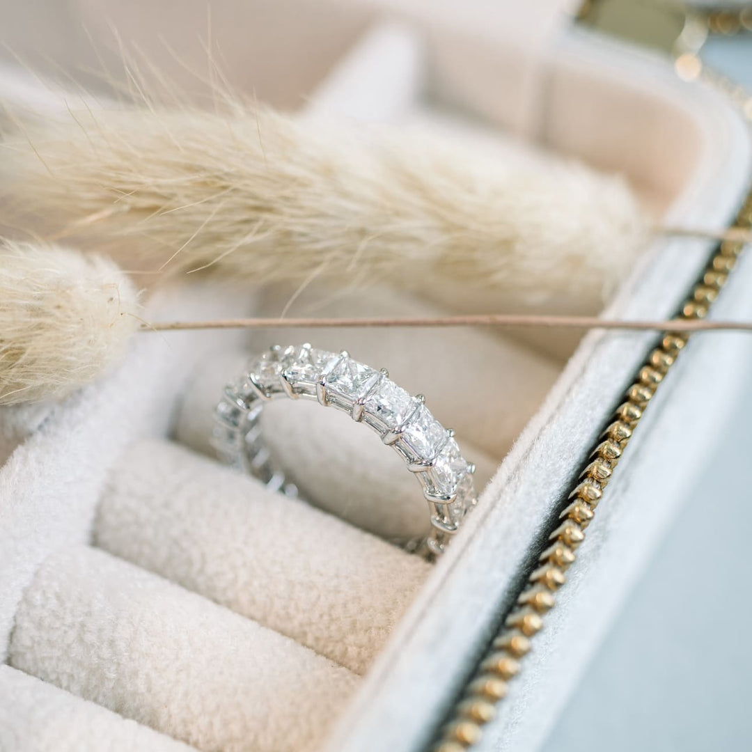 Princess Cut DE - VS1 Lab Grown Diamond Full Eternity Wedding Band - Doozy Diamonds