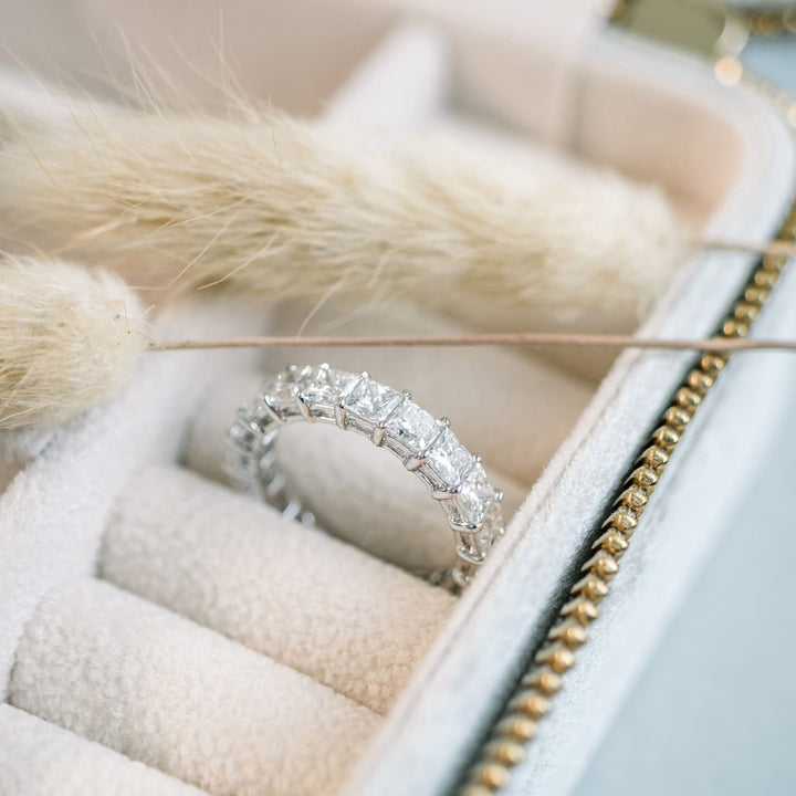 Princess Cut DE - VS1 Lab Grown Diamond Full Eternity Wedding Band - Doozy Diamonds