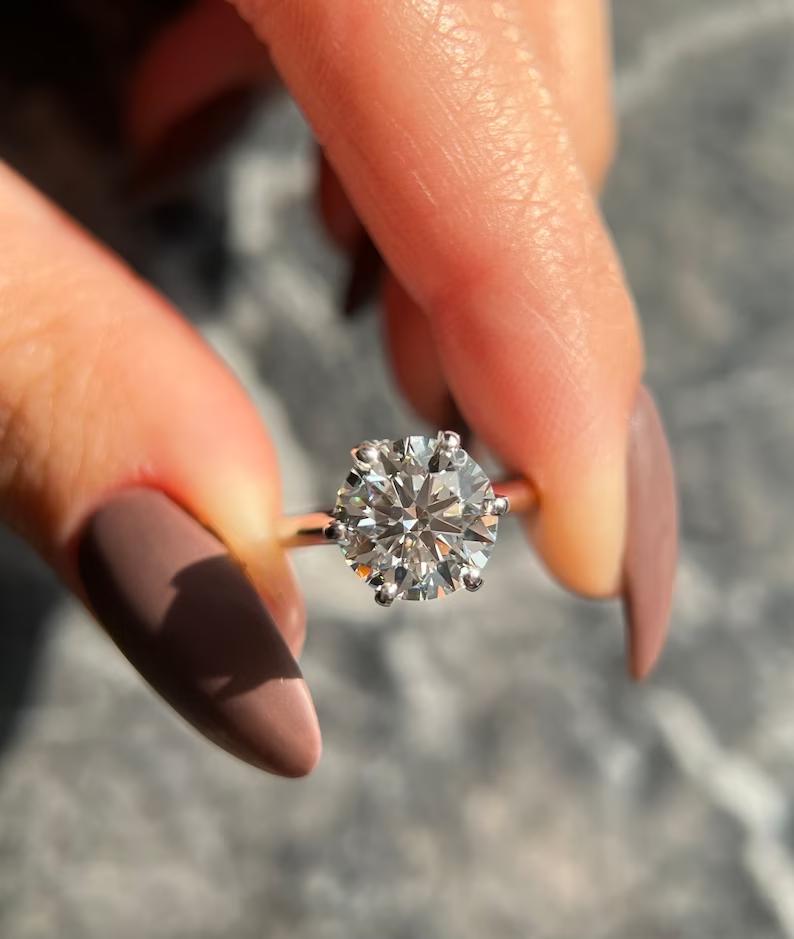 Buy 3.0CT round solitaire lab grown diamond engagement ring online