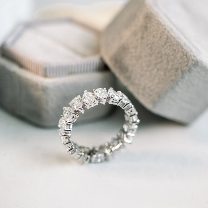 Pear Cut DE - VS1 Lab Grown Diamond Alternative Eternity Wedding Band - Doozy Diamonds