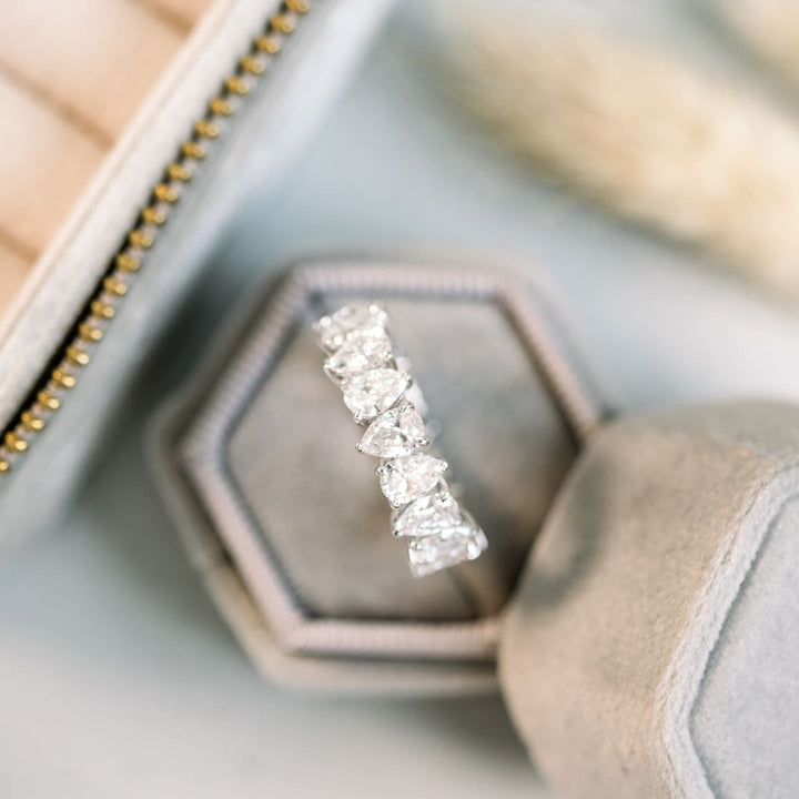 Pear Cut DE - VS1 Lab Grown Diamond Alternative Eternity Wedding Band - Doozy Diamonds