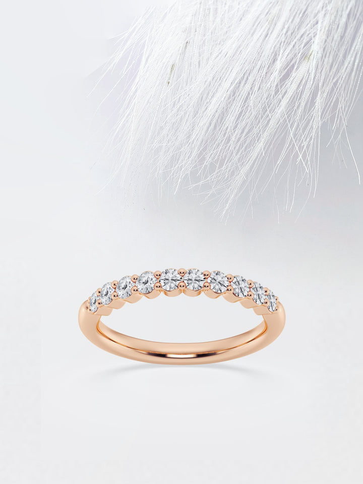 Round FG - VS2 Lab Grown Diamond Prong Set Wedding Band - Doozy Diamonds
