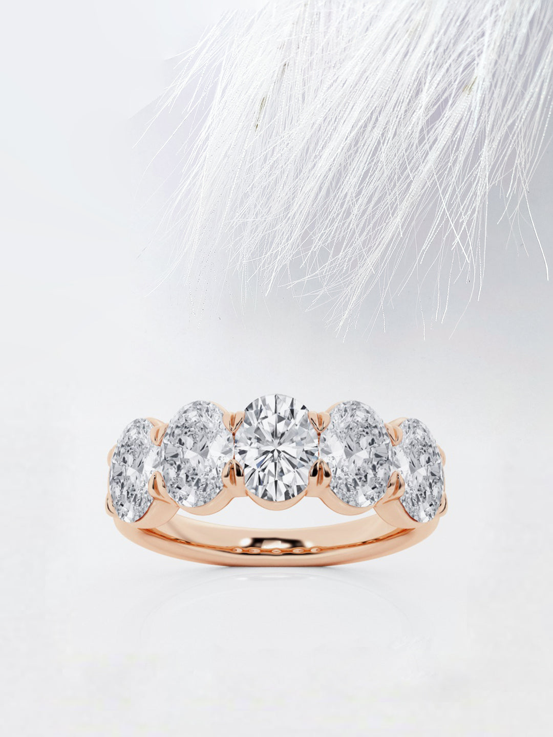 Oval FG - VS2 Lab Grown Diamond Five Stone Wedding Band - Doozy Diamonds