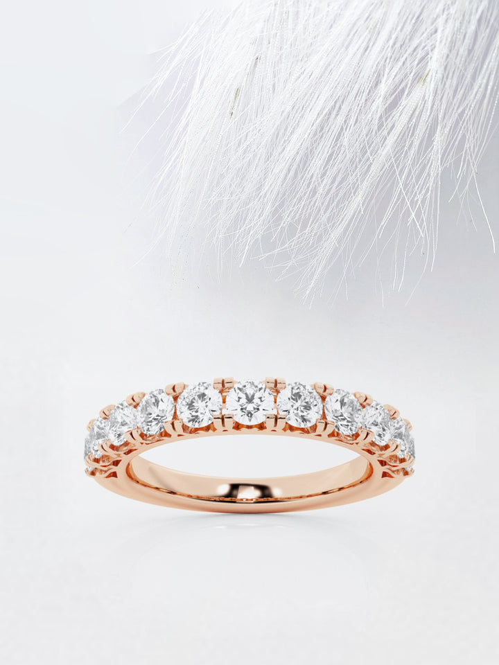 Round FG - VS2 Lab Grown Diamond Half Eternity Wedding Band - Doozy Diamonds