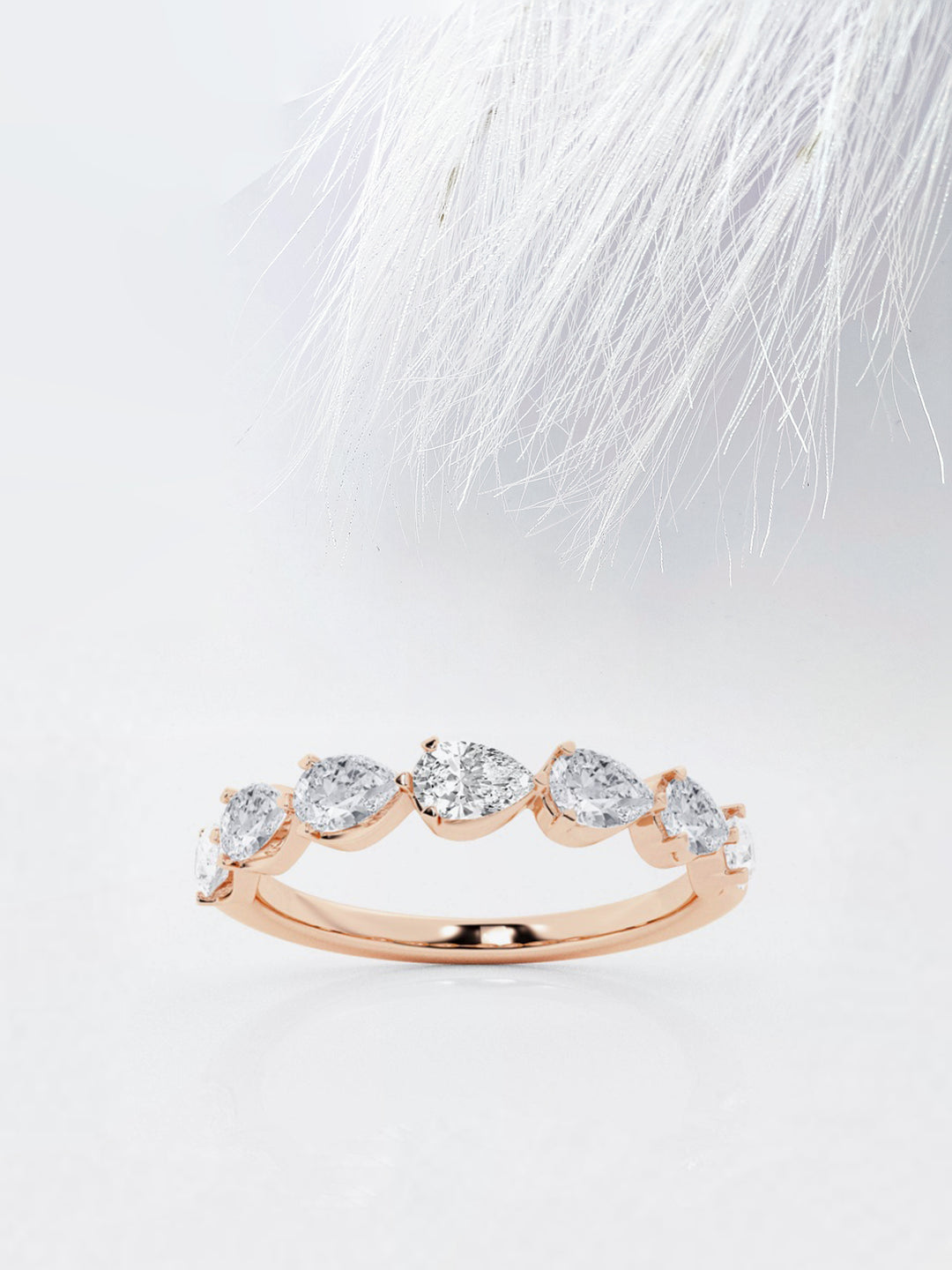 Pear FG - VS2 Lab Grown Diamond Half Eternity Wedding Band - Doozy Diamonds