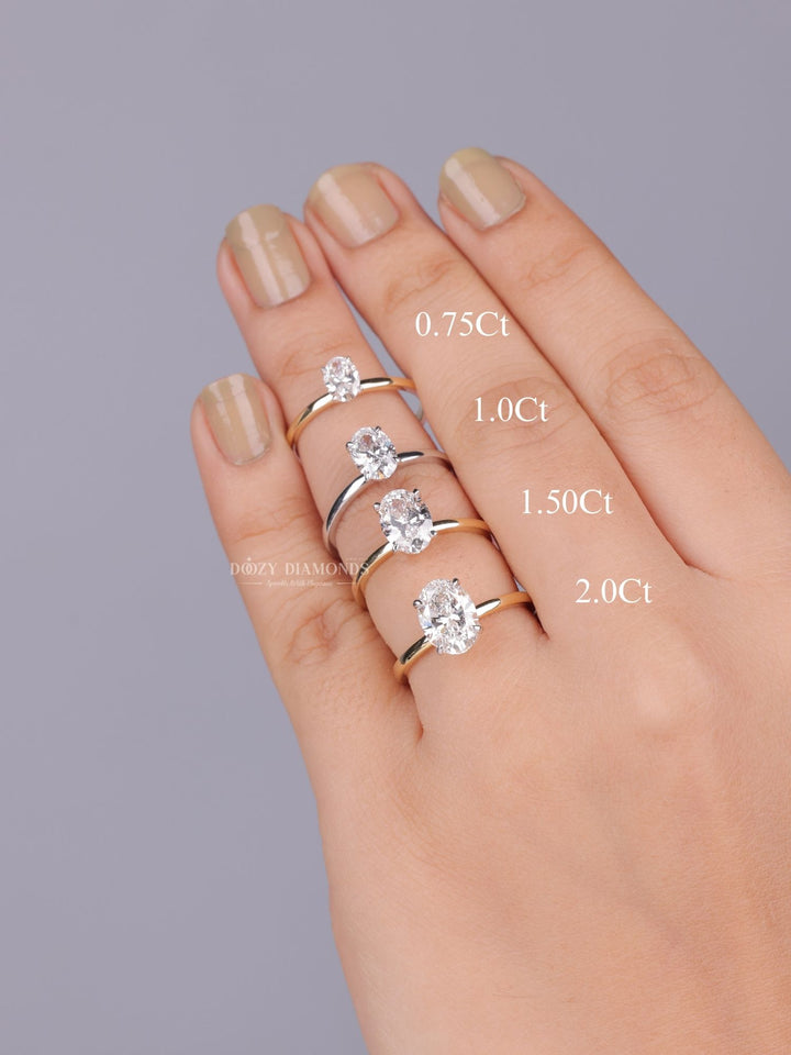 Shop oval solitaire lab grown diamond engagement ring