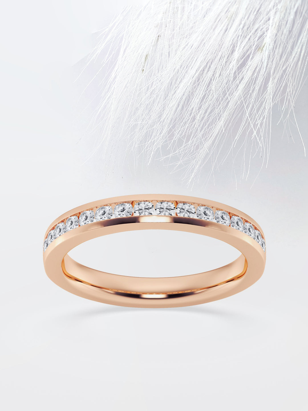 Round FG - VS2 Lab Grown Channel Set Half Eternity Band - Doozy Diamonds